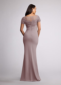 Azazie Susan Mother of the Bride Dresses Vintage Mauve Sheath Lace Stretch Crepe Dress image4