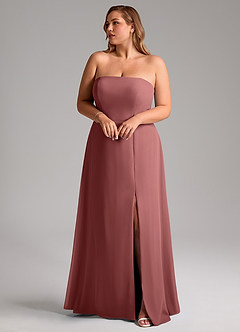 Azazie Wren Bridesmaid Dresses Amethyst A-Line Side Slit Chiffon Convertible Dress image10