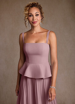 Azazie Josabeth Mère de la mariée Robes Robe Trapèze en Mousseline de soie Plissée Rose Poussiéreuse image8