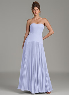 Azazie Yuliana Brautjungfernkleider A-Linie Schulterfrei Chiffon Kleid Lavendel image1