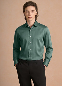 front Julian Eucalipto Camicia in raso elasticizzato