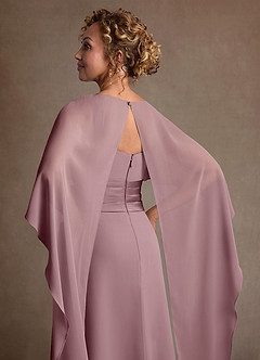 Azazie Marilla Klänningar till brudens mor Klä A-Line i Chiffong Plisserad Dammig Ros image7