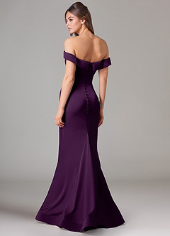 Azazie Everly Brudepigekjoler Havfrue Off-Shoulder Stræk satin Gulv-længde Kjole image5