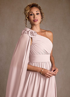 Azazie Lancaster Abiti per la Madre della Sposa Abito A-Line in Chiffon Monospalla Rosa Rossore image4