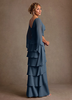 Azazie Arabinda Mother of the Bride Dresses Neptune Sheath Ruched Chiffon Dress image2