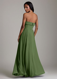 Azazie Lucienne Bridesmaid Dresses Olive A-Line Strapless Chiffon Convertible Dress image2