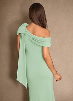 Azazie Myers Mother of the Bride Dresses Dusty Sage Mermaid Pleated Stretch Crepe Dress image6
