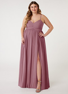 Azazie Alia Bridesmaid Dresses Vintage Mauve A-Line Pleated Chiffon Dress image6