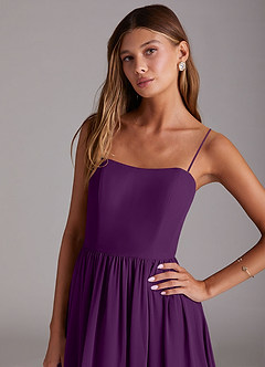 Azazie Calianna Bridesmaid Dresses Grape A-Line Off the Shoulder Chiffon Convertible Dress image2
