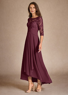 Azazie Marietta vestidos de madre de la novia Vestido de Cabernet de Encaje de Corte En A image5