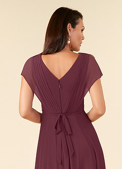 Azazie Palana Mother of the Bride Dresses Cabernet A-Line Lace Chiffon Dress image5