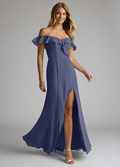 Azazie Sophie Bridesmaid Dresses Stormy A-Line Off the Shoulder Chiffon Convertible Dress image4