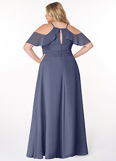 Azazie Dakota Bridesmaid Dresses Stormy A-Line V-Neck Pleated Chiffon Dress image7