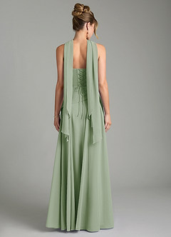 Azazie Gabriela Bridesmaid Dresses Dusty Sage A-Line Corset Chiffon Dress image2