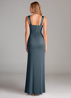 Azazie Denice Bridesmaid Dresses Twilight A-Line Pleated Stretch Satin Dress image2