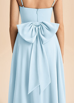 Azazie Bear Junior Sky Blue A-Line Pleated Chiffon Dress image7