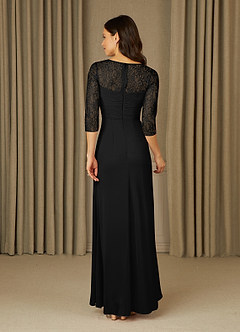 Azazie Zolla Mother of the Bride Dresses Black A-Line Lace Chiffon Dress image2