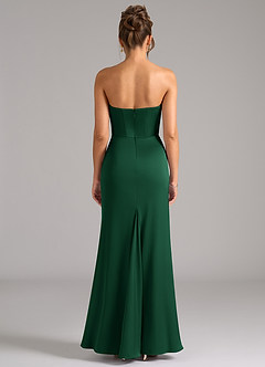 Azazie Debby Bridesmaid Dresses Dark Green Mermaid Strapless Stretch Satin Convertible Dress image7