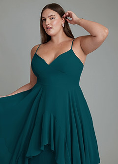 Azazie Zaina Abiti da Damigella Abito A-Line in Chiffon Pino image12