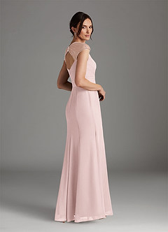 Azazie Blanchett Final Sale Blushing Pink Mermaid Sequins Chiffon Dress image3