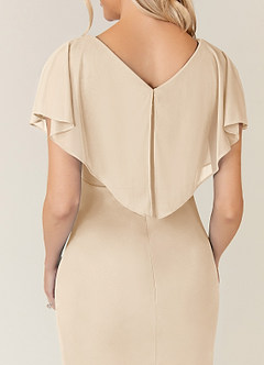 Azazie Waverly Mother of the Bride Dresses Champagne Sheath Pleated Mesh Dress image7