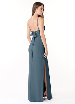 Azazie Mai Bridesmaid Dresses Twilight Sheath Pleated Chiffon Dress image4