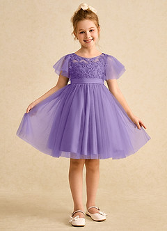 Azazie Queenie Flower Girl Dresses Tahiti A-Line Lace Dress image1