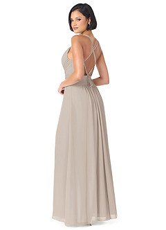 Azazie Farren Bridesmaid Dresses Frost A-Line Pleated Chiffon Convertible Dress image5