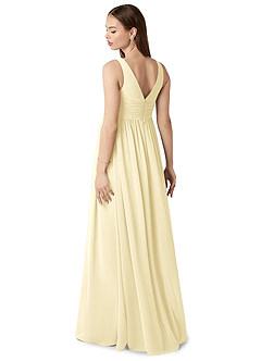 Azazie Yetta Maternity Bridesmaid Dresses A-Line V-Neck Gathered Chiffon Floor-Length Dress image5
