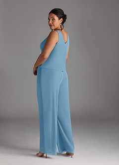 Azazie Frances vestidos de madre de la novia Vestido de Azul Acero de Malla de Mono/Traje de pantalón con Scoop image13