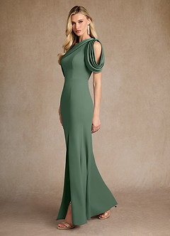 Azazie Paris vestidos de madre de la novia Vestido de Eucalipto de Crepé elástico de Sirena con Plisado image2