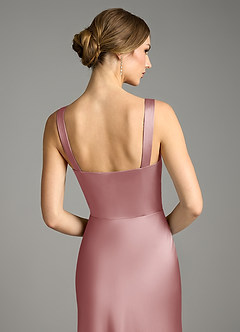 Azazie Alouette Bridesmaid Dresses Dusty Rose Mermaid Pleated Stretch Satin Dress image4