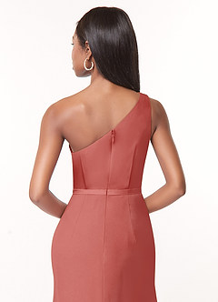 Azazie Liza Final Sale Agave Mermaid One Shoulder Chiffon Dress image3