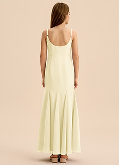 Azazie Evey Junior Vestido de Sorbete De Limón de Gasa de Corte Sirena con Plisado image2