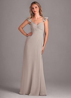 Azazie Kaylyn Bridesmaid Dresses Frost A-Line Ruched Chiffon Dress image1