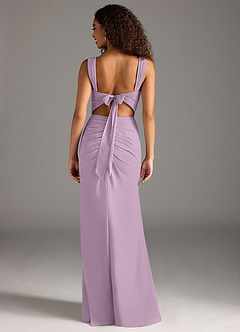 Azazie Jesaphine Bridesmaid Dresses Wisteria Sheath Bow Chiffon Dress image2