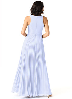Azazie Lindie Bridesmaid Dresses Lavender A-Line Scoop Pleated Chiffon Dress image2
