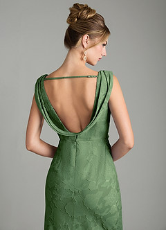 Azazie Kieryn Bridesmaid Dresses Eucalyptus Mermaid Pleated Floral Burnout Dress image8