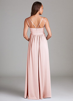 Azazie Emree Maternity Bridesmaid Dresses A-Line Stretch Satin Floor-Length Dress with Pockets image2