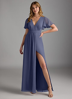 Azazie Zaniah Bridesmaid Dresses Stormy A-Line Chiffon Dress image4