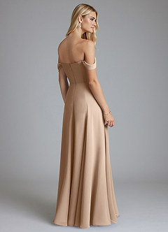 Azazie Seriana Brudtärnklänningar Klä av A-Linje i Chiffong Av axeln Taupe image2