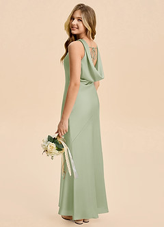 Azazie Rylina Junior Dusty Sage Mermaid Stretch Satin Dress image5
