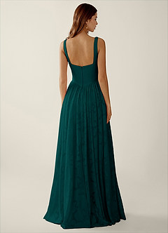 Megan Forest Green Lace A-line Prom Dress image2
