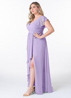 Azazie Omari Bridesmaid Dresses Lilac A-Line Chiffon Dress image9