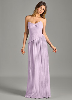Azazie Becka Final Sale Frosted Lilac A-Line Strapless Chiffon Dress image4