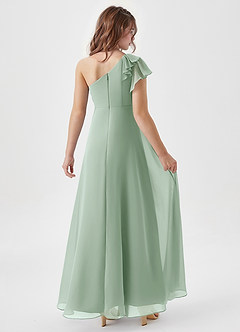 Azazie Arabella Junior Agave A-Line Ruched Chiffon Dress image2