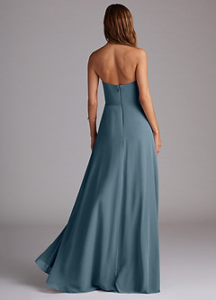 Azazie Wren Bridesmaid Dresses Twilight A-Line Side Slit Chiffon Convertible Dress image4