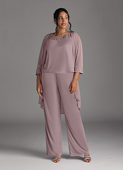 Azazie Frances Mother of the Bride Dresses Dusk Jumpsuit/Pantsuit Scoop Mesh Dress image11