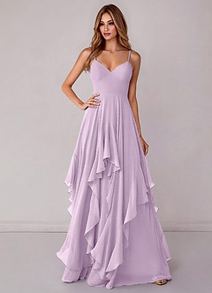 Azazie Zaina Bridesmaid Dresses Frosted Lilac A-Line Chiffon Dress image1
