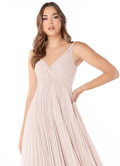 Azazie Raychelle Bridesmaid Dresses Rose Petal A-Line V-Neck Chiffon Dress image6